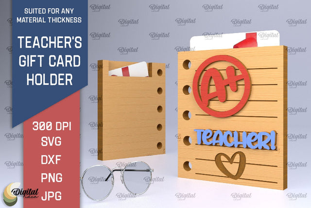 Teachers Gift Card Holder Laser Cut. Gift for Teacher SVG SVG Evgenyia Guschina 
