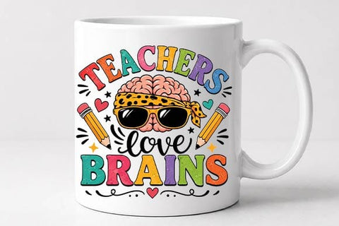 Teachers Love Brains PNG, Funny Halloween Teacher Sublimation SVG BillahCrafts 