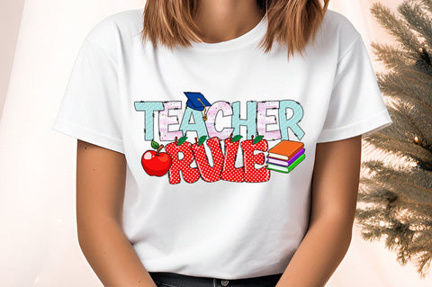 Teachers rule PNG Design Sublimation Designangry 
