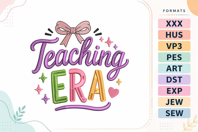 Teaching Era Back To School Quote Embroidery Design Embroidery/Applique DESIGNS sg embroidery 