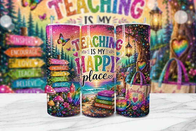 Teaching is My Happy Place Wrap Sublimation BijouBay 