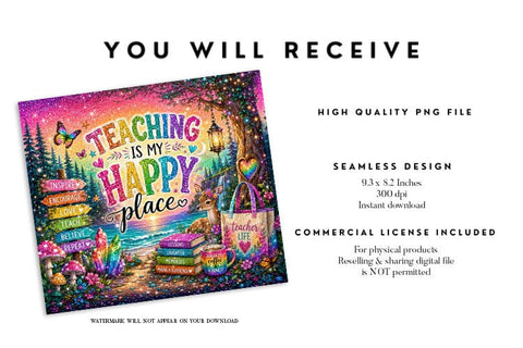 Teaching is My Happy Place Wrap Sublimation BijouBay 