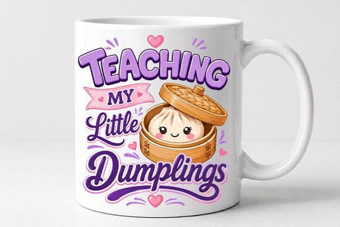 Teaching My Little Dumplings Teacher PNG | Cute Teacher Sublimation Design SVG BillahCrafts 