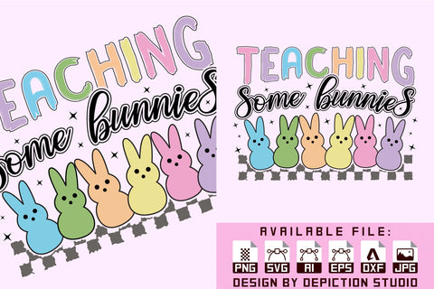 Teaching Some Bunnis T-Shirt, Easter Day Shirt Print Template Sketch DESIGN Depiction Studio 