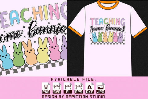 Teaching Some Bunnis T-Shirt, Easter Day Shirt Print Template Sketch DESIGN Depiction Studio 