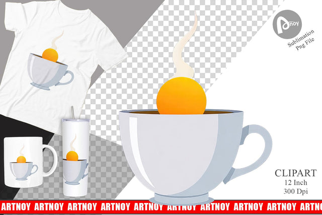Teacup Sun Clipart Sublimation artnoy 
