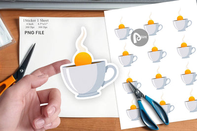Teacup Sun Sticker Sublimation artnoy 