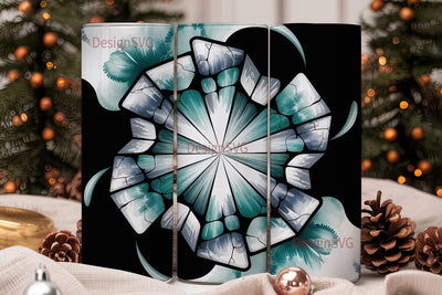 Teal Abstract Geo Tumbler Wrap Sublimation DesignSVG 