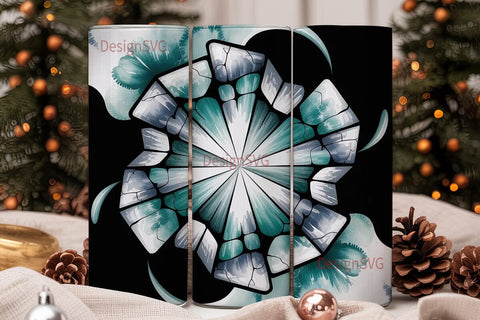 Teal Abstract Geo Tumbler Wrap Sublimation DesignSVG 