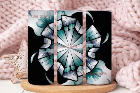Teal Abstract Geo Tumbler Wrap Sublimation DesignSVG 