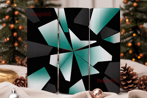 Teal Abstract Geo Tumbler Wrap Sublimation DesignSVG 