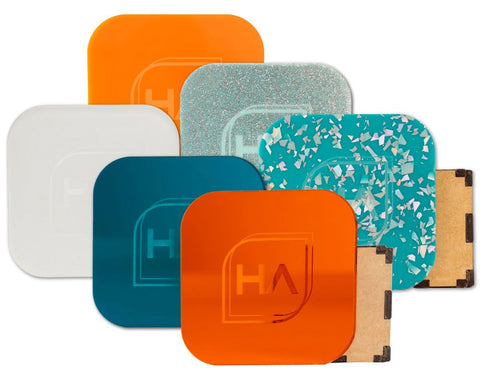 Teal and Orange Acrylic Team Bundle | 6 1/8" 12 x 19 Sheets Physical Houston Acrylic 