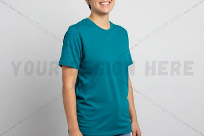 Teal blue t-shirt mockup design Mock Up Photo Regulrcrative 