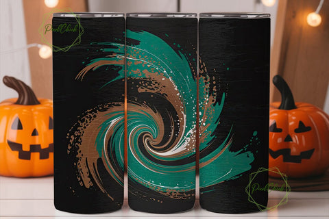 Teal Brown Leopard Splash 20oz Tumbler Sublimation PixelChick 