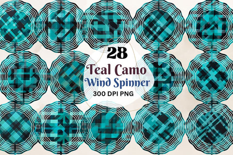 Teal Camo Wind Spinner Sublimation Bundle Sublimation Regulrcrative 
