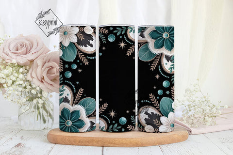 Teal Cowhide Christmas 20oz Tumbler Wrap Sublimation sassyprint 