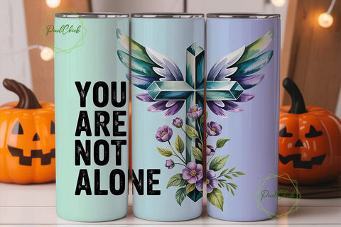 Teal Cross & Wings 20oz Tumbler Wrap Sublimation PixelChick 