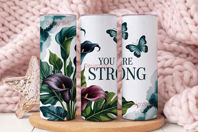 Teal Floral & Butterfly 20oz Tumbler Sublimation DesignSVG 