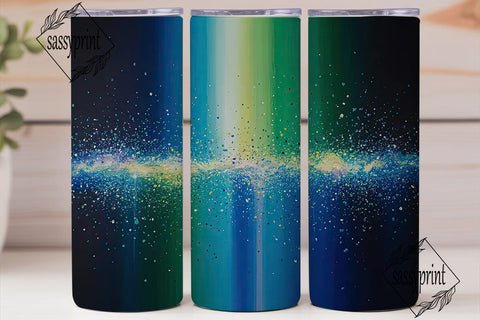 Teal Galaxy Stardust Glitter 20oz Wrap Sublimation sassyprint 