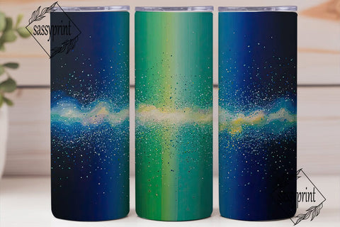 Teal Galaxy Stardust Glitter 20oz Wrap Sublimation sassyprint 