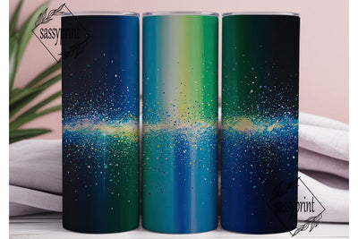 Teal Galaxy Stardust Glitter 20oz Wrap Sublimation sassyprint 