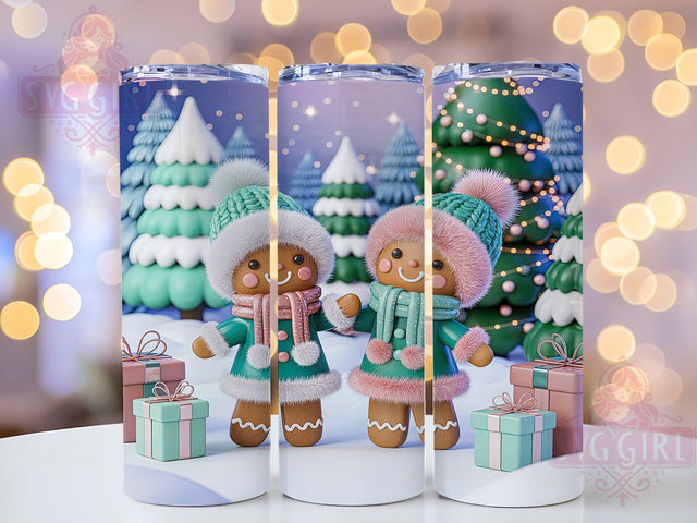 Teal Gingerbread Christmas Tumbler, Gingerbread Wrap, 20oz Tumbler Sublimation, Festive Holiday Cookie Design, Modern Christmas Sublimation, Sweet Winter Tumbler, Pastel Holiday Wrap Sublimation SvggirlplusArt 