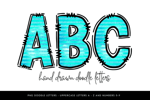Teal Glitter Doodle Alpha PNG Sublimation BijouBay 