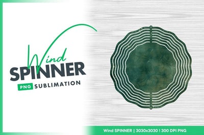 Teal Green Background with Stars Swirls and Wind Spinner Round Png Elements Sublimation Regulrcrative 