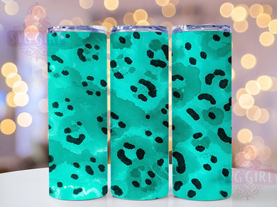 Teal Leopard Animal Print Tumbler Wrap, Animal Print Tumbler Wrap, 20oz Tumbler Sublimation, Cheetah Print Design, Boho Leopard Tumbler, Trendy Teal Tumbler, Wild Aesthetic Tumbler Sublimation SvggirlplusArt 