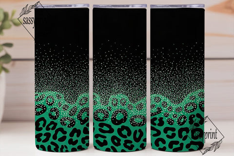 Teal Leopard Glitter Design 20oz Tumbler Sublimation sassyprint 