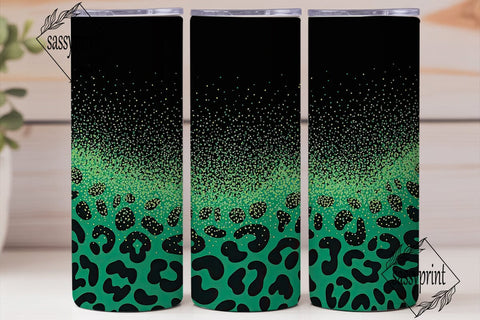 Teal Leopard Glitter Design 20oz Tumbler Sublimation sassyprint 