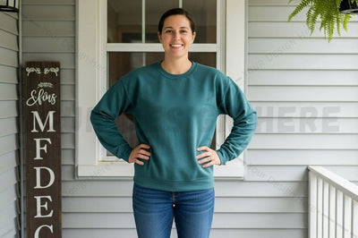 Teal long sleeve t-shirt mockup design Mock Up Photo Designangry 