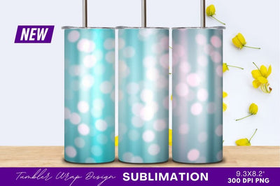 Teal Pink Bokeh Festive Background Tumbler Png Sublimation Regulrcrative 