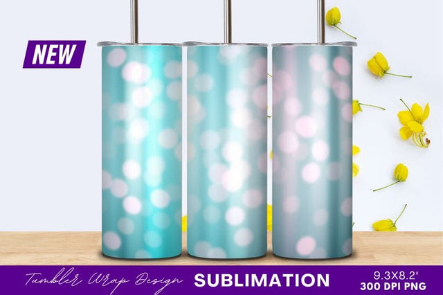 Teal Pink Bokeh Festive Background Tumbler Png Sublimation Regulrcrative 