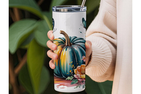 Teal Pumpkin 20oz Tumbler Wrap Sublimation DesignSVG 