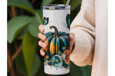 Teal Pumpkin 20oz Tumbler Wrap Sublimation DesignSVG 