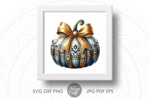 Teal pumpkin, Coquette Bow, Pumpkin Pattern Clipart Sublimation Artisan Craft SVG 
