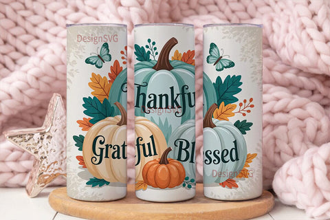 Teal Pumpkin Fall Blessing 20oz Tumbler Sublimation DesignSVG 