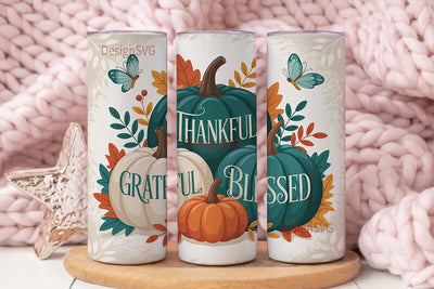 Teal Pumpkin Fall Blessing 20oz Tumbler Sublimation DesignSVG 