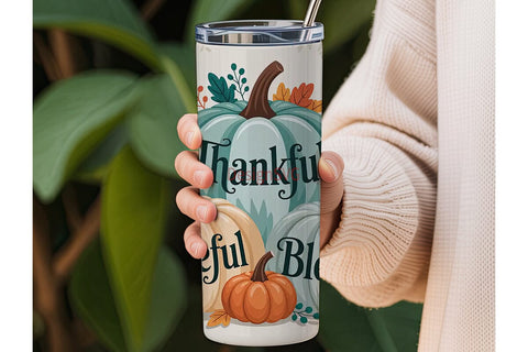 Teal Pumpkin Fall Blessing 20oz Tumbler Sublimation DesignSVG 