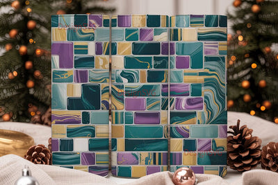 Teal & Purple Marble Mosaic 20oz Tumbler Sublimation DesignSVG 