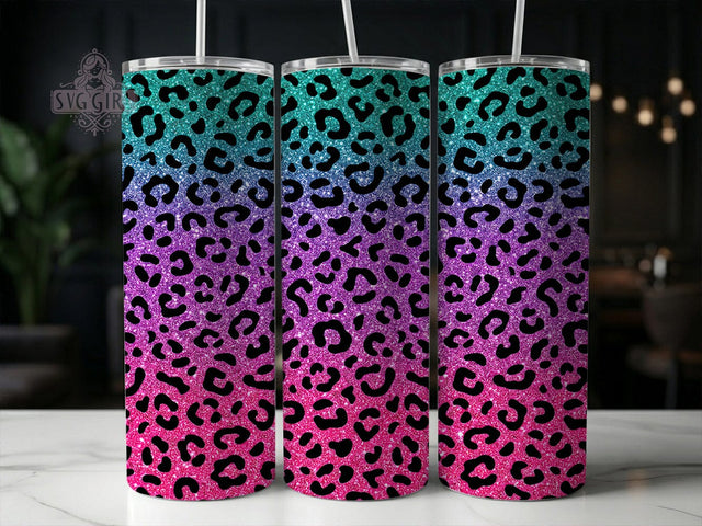 Teal Purple Pink Leopard 20oz Tumbler, Teal Purple Pink, Purple Pink Leopard, Pink Leopard Tumbler, Leopard Tumbler, 20oz Tumbler, Teal Leopard, Tumbler Wrap Sublimation SvggirlplusArt 