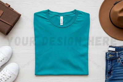 Teal t-shirt mockup design Mock Up Photo Regulrcrative 