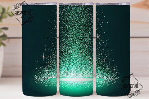 Teal Turquoise Glitter Burst Tumbler Sublimation sassyprint 