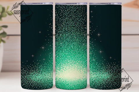 Teal Turquoise Glitter Burst Tumbler Sublimation sassyprint 