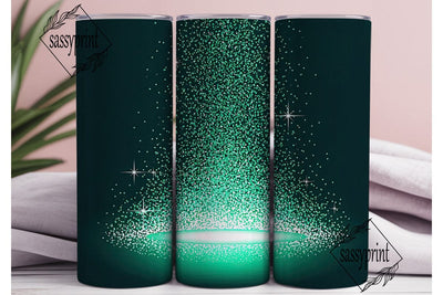 Teal Turquoise Glitter Burst Tumbler Sublimation sassyprint 