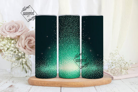 Teal Turquoise Glitter Burst Tumbler Sublimation sassyprint 