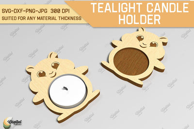 Tealight Candle Holder Laser Cut. Cute Hamster SVG SVG Evgenyia Guschina 