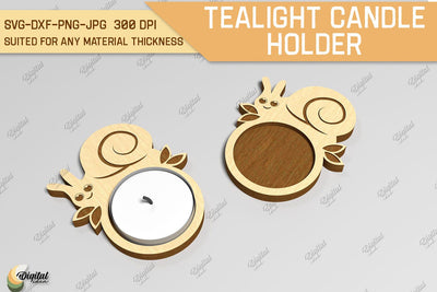 Tealight Candle Holder Laser Cut. Cute Snail SVG SVG Evgenyia Guschina 
