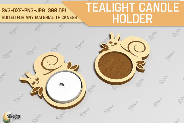 Tealight Candle Holder Laser Cut. Cute Snail SVG SVG Evgenyia Guschina 